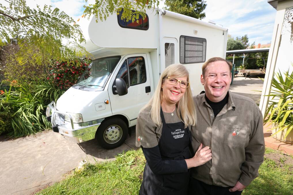 Karen and Stuart Cloake with their new mobile salon.