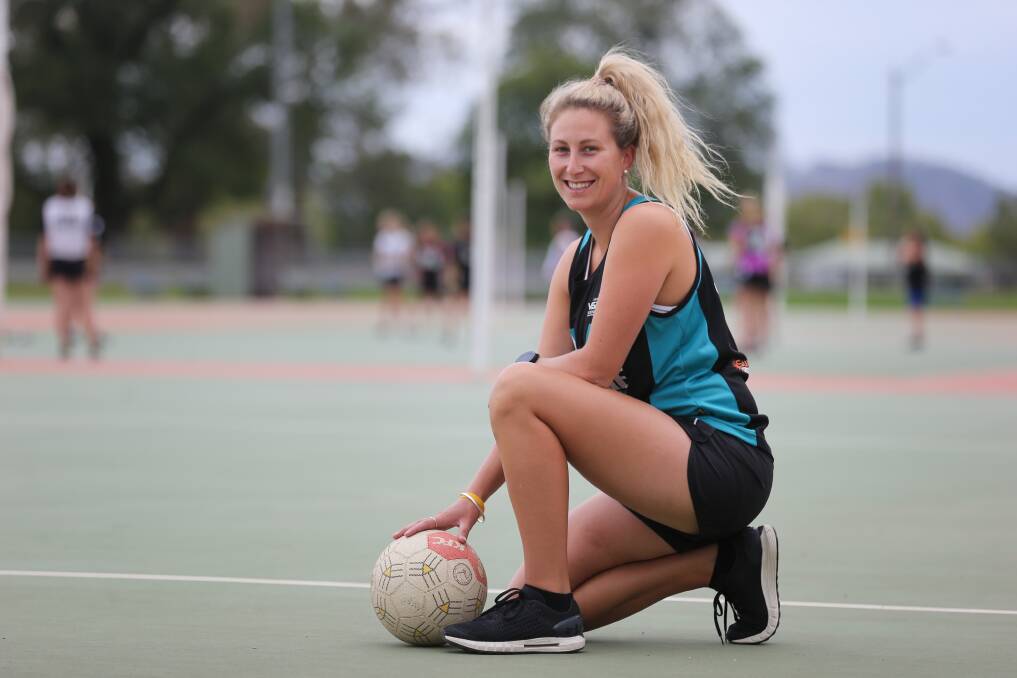 Lavington netballer Skye Hillier is back out on the court for the Panthers after spending last year on the sidelines. Picture: KYLIE ESLER