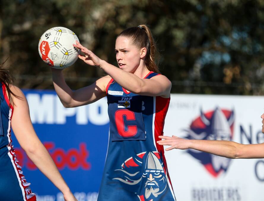THRILLING FINISH: Mackensey House was among the best players for Wodonga Raiders against North Albury at Birallee Park on Saturday, with both teams level on 42-goals each at the end of the nail-biting round five match.