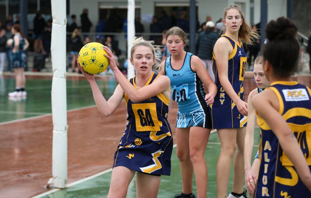 Albury's Mia Lavis in action during a rep netball carnival in Albury last year.