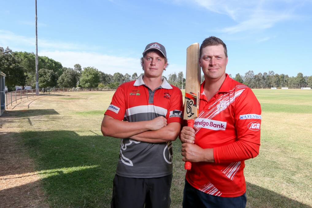 GAME ON: Brock-Burrum captain Trent l'Anson and Henty skipper Greg Schuller will go head-to-head this weekend. Picture: TARA TREWHELLA