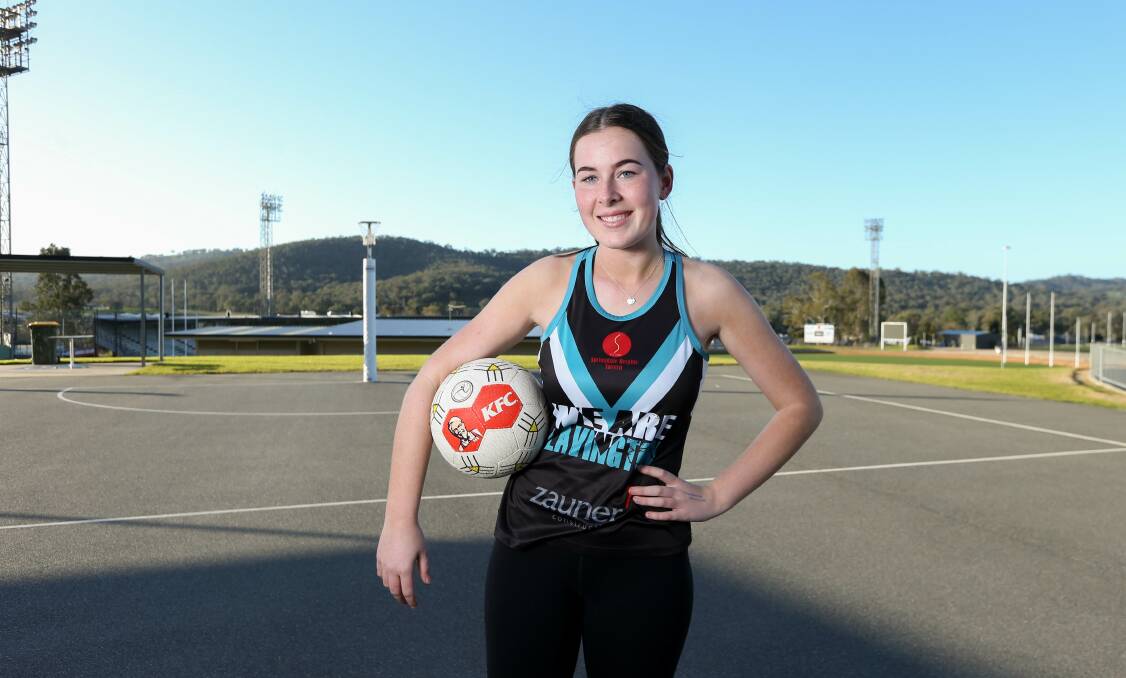 UP FOR THE CHALLENGE: At just 16-years-old Liv Sanson has joined Lavington's A-grade side in the Ovens and Murray netball competition this season, while the youngster is also a keen cricketer. Picture: TARA TREWHELLA