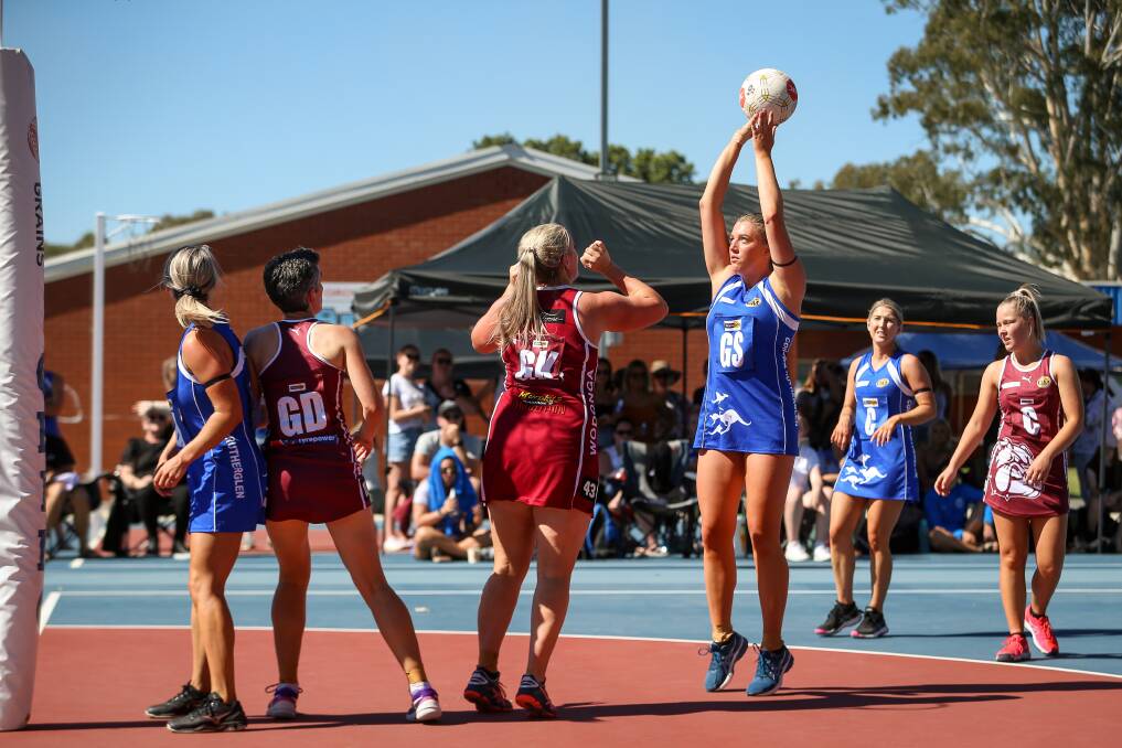 Corowa-Rutherglen's Grace Senior in action during the Roos' win against Wodonga. Picture: JAMES WILTSHIRE