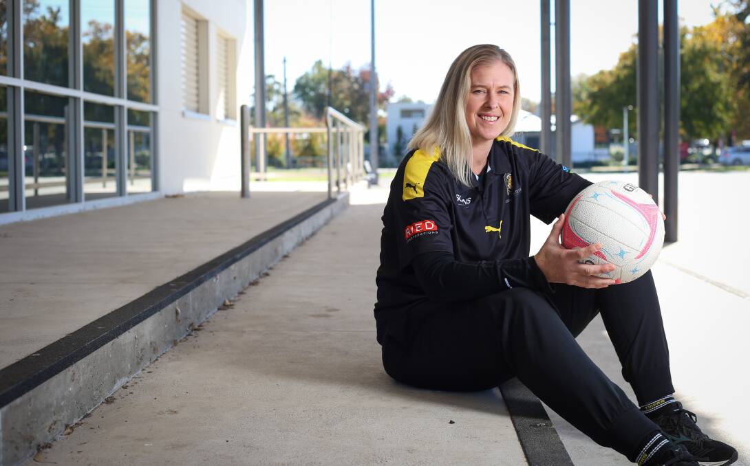 SHOOTING STAR: Albury Tigers coach Sarah Moore opens up about her netball and basketball careers and the changes she's seen in the Ovens and Murray netball competition. Picture: JAMES WILTSHIRE
