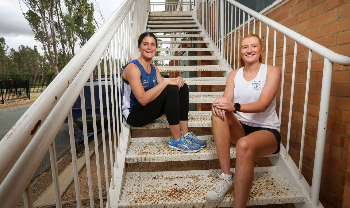 DUO: Yarrawonga premiership players Laura Irvine and Hannah Symes have been announced co-coaches for next season. Picture: JAMES WILTSHIRE