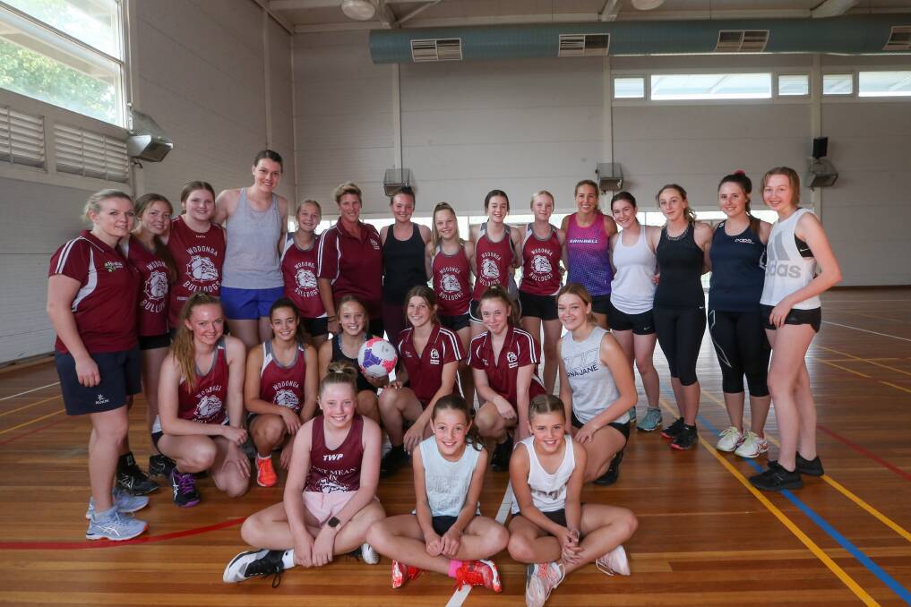 Wodonga netball club with Jane Cook and Erin Bell.