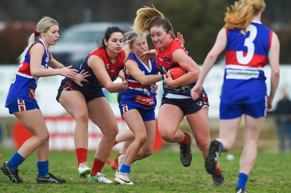 IN THE ZONE: Wodonga Raiders' Sallie Findlay is hoping her side will have a shot at redemption if the Female Football League can proceed to the grand final this season.
