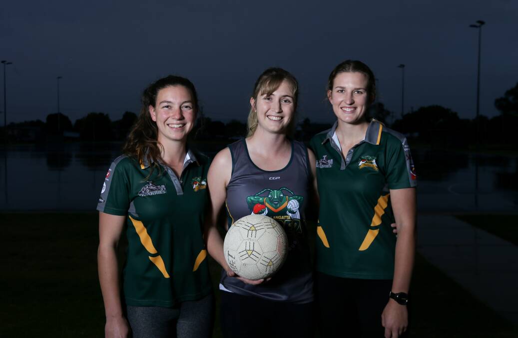 GOOD HOUSEMATES BECOME GOOD FRIENDS: Former Ovens and Murray netballers Laura Collins, Tess Grimmond and Hannah Dwyer are enjoying their first season playing together for Tallangatta. Picture: TARA TREWHELLA
