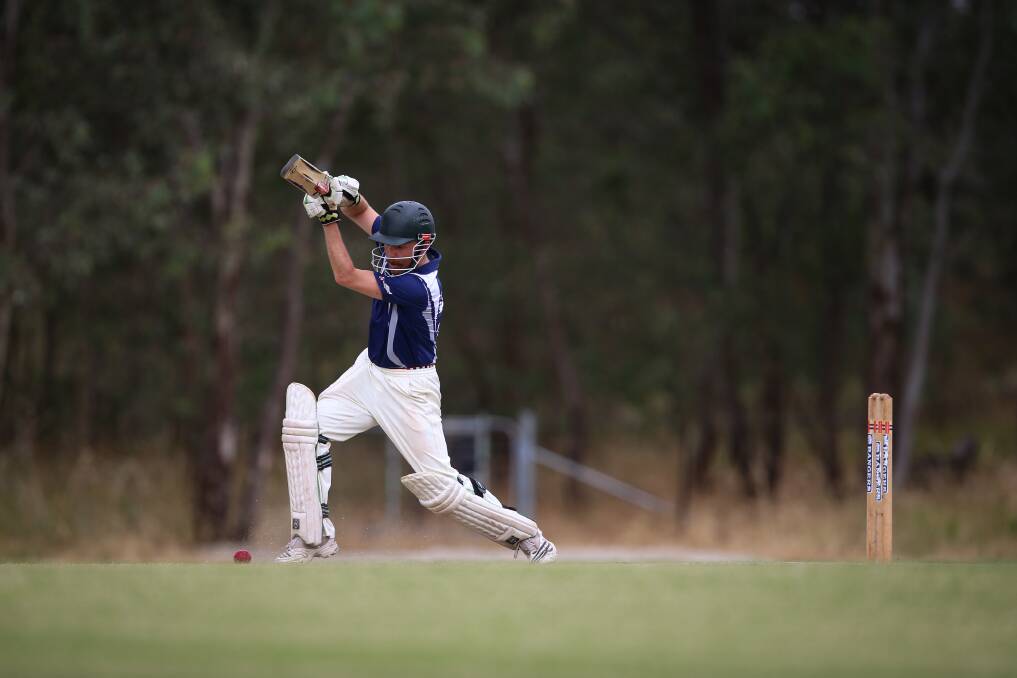 IN THE ZONE: Baranduda's Lewis Randell was his side's leading runs scorer on Saturday with 29 against Yackandandah at home.