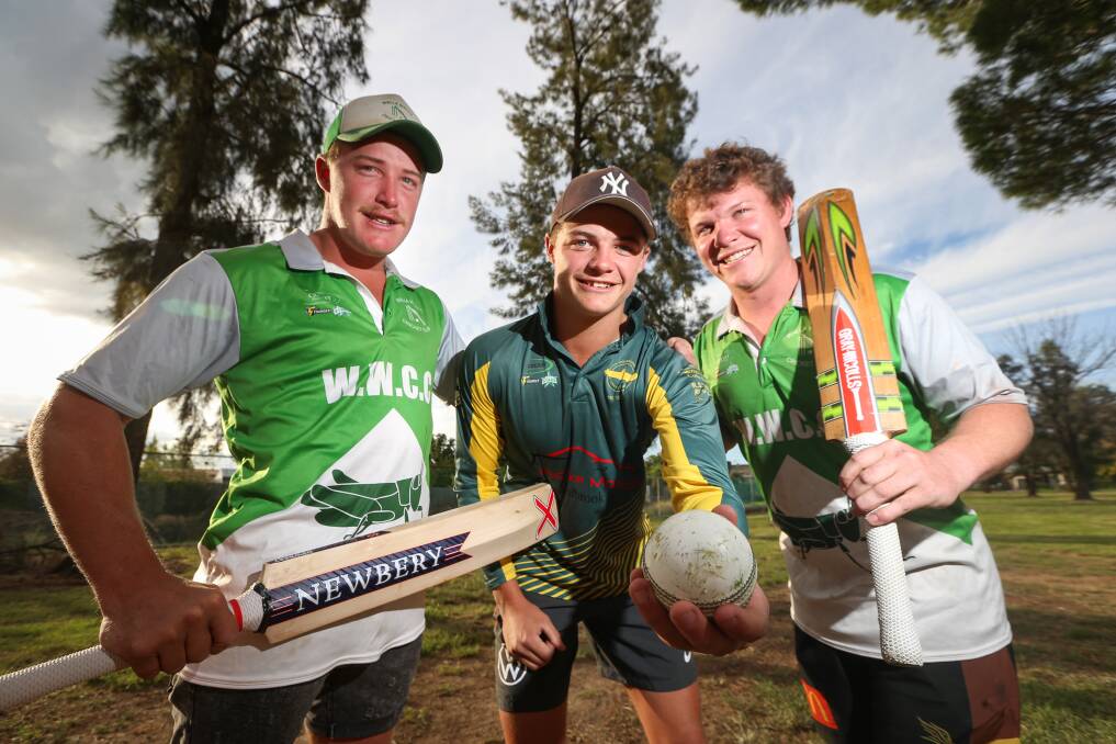 CRICKET SHOWDOWN: Kieren, Corey and Daniel McCarthy, as well as older brother Jamie, will all be on the same field this weekend when Walla meet Holbrook in the first round of CAW Hume finals. Picture: JAMES WILTSHIRE