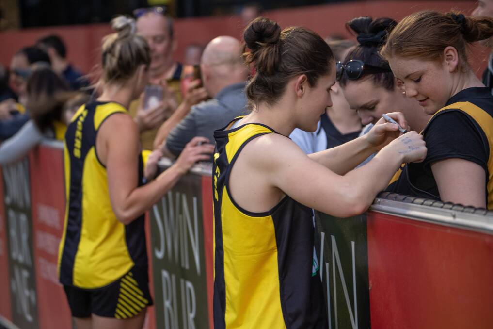 NEW STRIPES: Border footballer Iilish Ross hopes to make her debut for the Tigers during round five of the 2020 AFLW season. Picture: RICHMOND FC