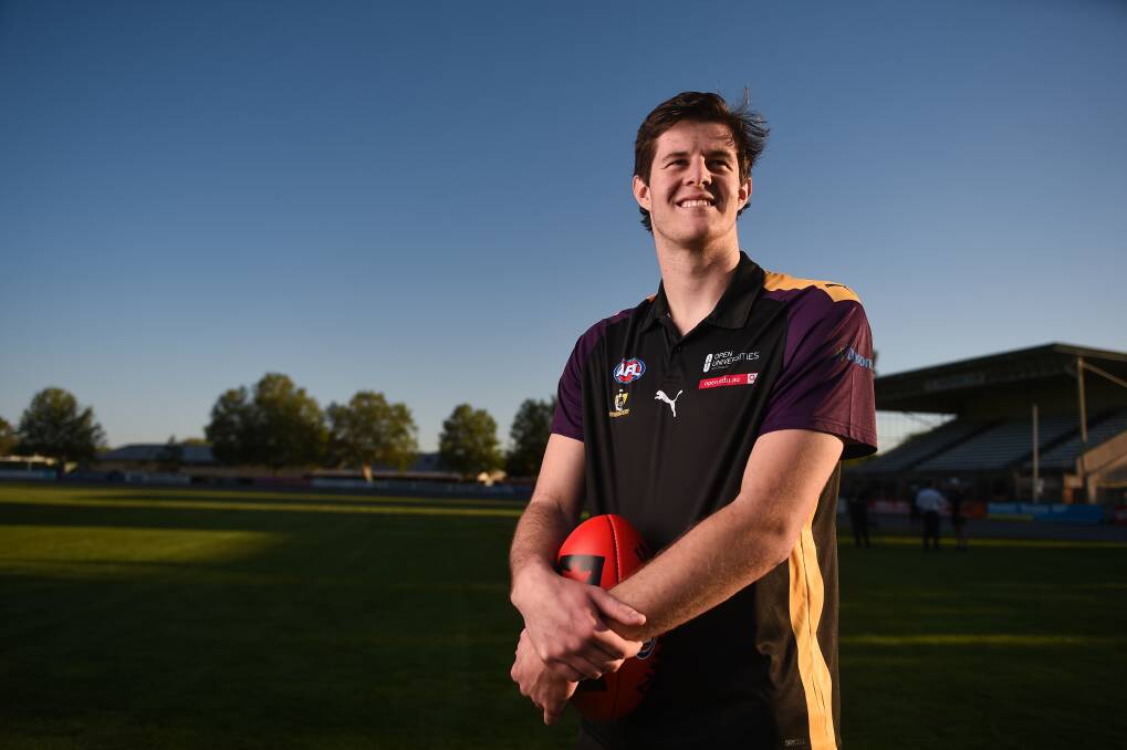 STILL IN THE MIX: Murray Bushrangers' tall talent Ben Kelly will be hoping to land a spot in an AFL club's list at the rookie draft today.