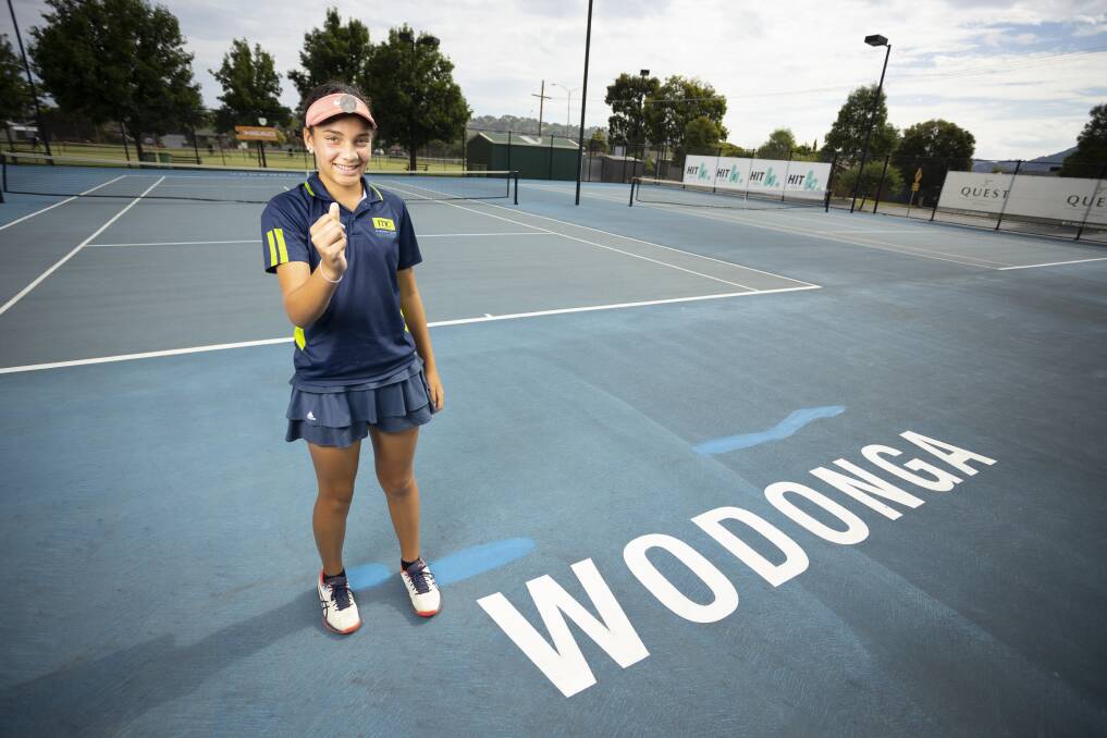 SPECIAL EXPERIENCE: Albury tennis star Phoebe Godward-Smith is set to toss the coin for the Australian Open's mixed doubles final at Melbourne's Rod Laver Arena. Picture: ASH SMITH