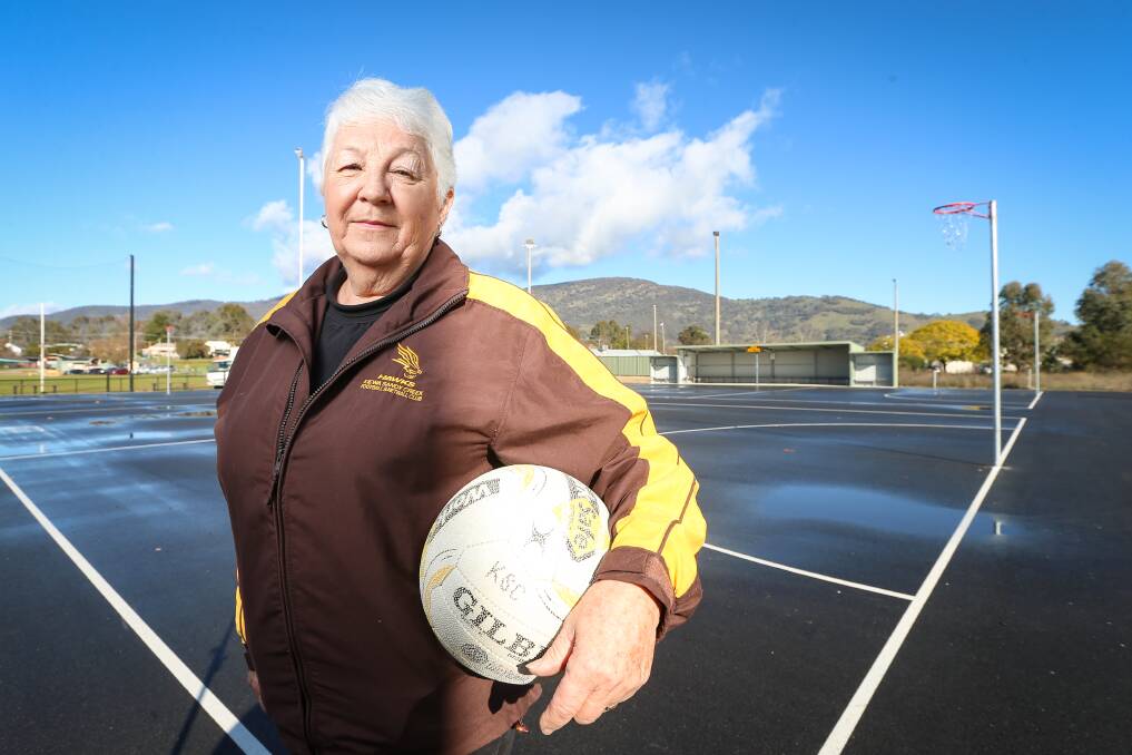 PROUD: Di Kerr looks over Kiewa Sandy-Creek's courts in Tangambalanga and reflects on how far the club has come. Pictures: JAMES WILTSHIRE