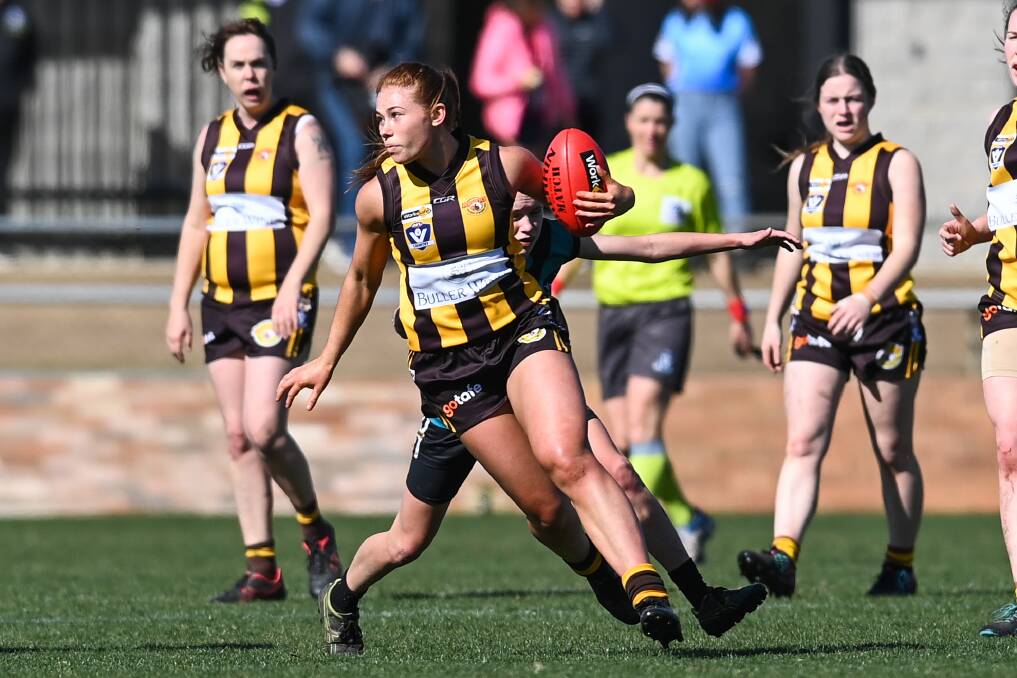 SKILLED: Wangaratta Rovers' Mikaela Trethowan was best on ground for the Hawks during their semi-final win against Murray Felines. Pictures: MARK JESSER