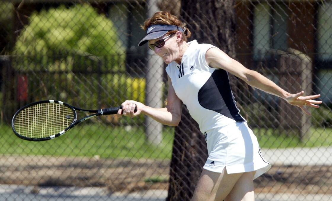 FLASHBACK: Sharon McEvoy in action during A-grade pennant in Wodonga in 2004. Tennis has always been a long-time passion for multi-talented McEvoy.
