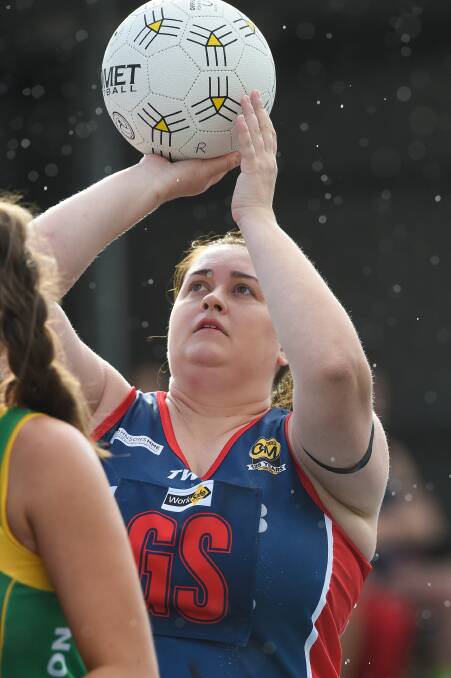 FOCUSED: Wodonga Raiders' Zoe Rae has stepped up strongly in the role of goal shooter this season as the Raiders look to secure their spot in finals this weekend.