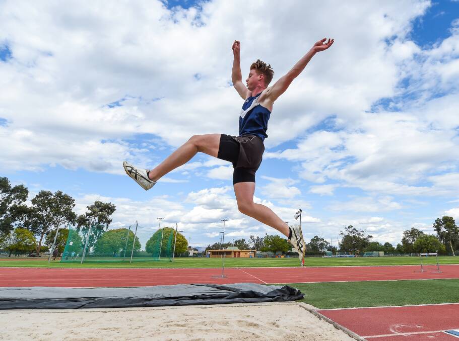 SOARING: Talbot's main athletics events include hurdles and long jump, with the talented teen training three to four days a week.