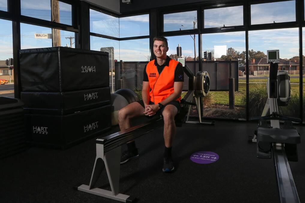 CHANGING TIMES: Anytime Fitness North Albury manager Sam Hollis is adapting to new safety measures for NSW gyms. Picture: TARA TREWHELLA