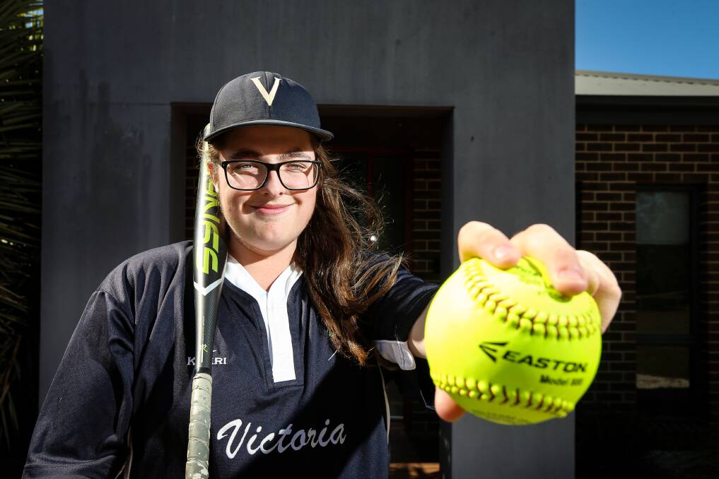 READY TO GO: Albury's Tynan Purtell is off to represent Victoria in the 18 and under softball national championships. Picture: JAMES WILTSHIRE.