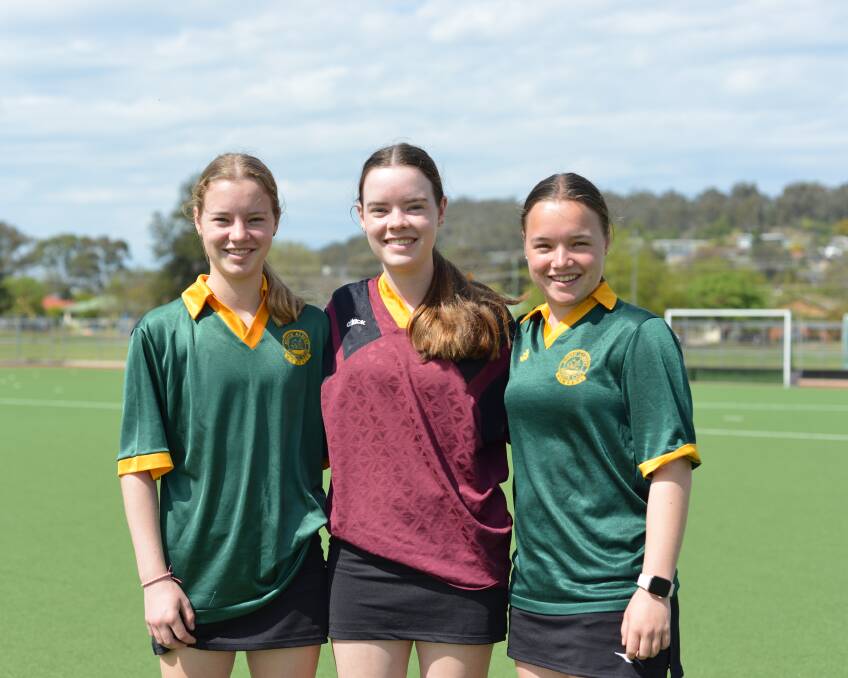 FAMILY AFFAIR: Sisters Clodagh, Seana and Rosie Blain are enjoying playing in this year's hockey eights competition. Picture: NARELLE HAMILTON