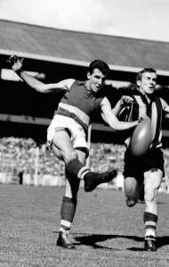 RUNS IN THE FAMILY: Charlie's grandfather Bob Spargo in action for Footscray.