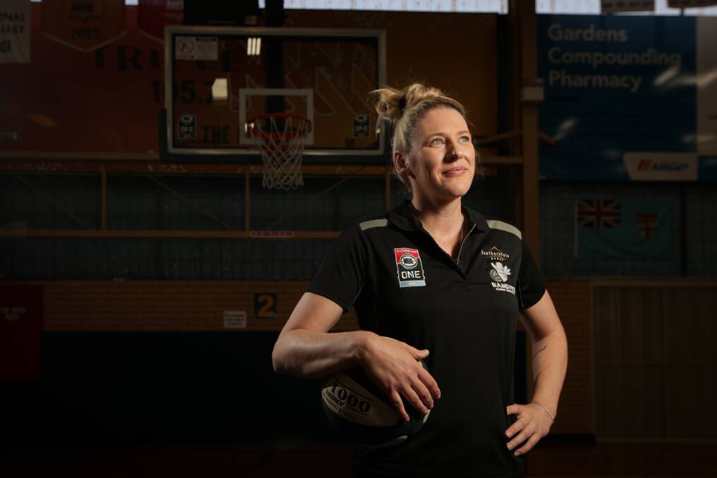 SHE'S BACK: Lauren Jackson at the Albury stadium named in her honour where she will play with the Bandits this season in her basketball comeback. Picture: JAMES WILTSHIRE