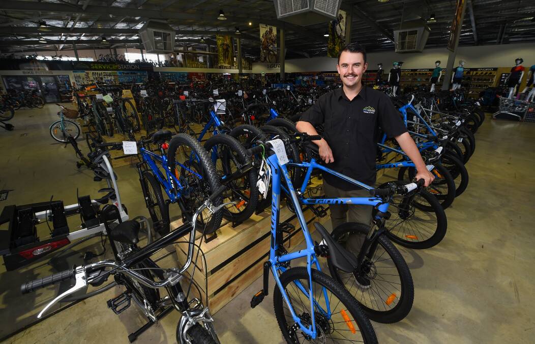 BACK ON THE BIKE: Albury's Cycle Station owner Jake Wolki said he's seen an increase in bike purchases in recent weeks. Picture: MARK JESSER