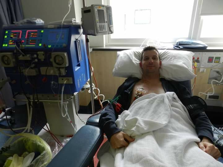 Ben on his first dialysis at the Royal Melbourne Hospital.