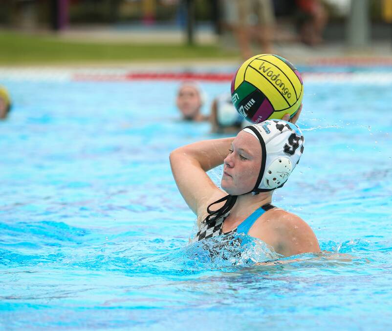 WAVES: Sharks' Ava Kean during her side's clash with Wodonga at the Victorian Country Water Polo Championships. Picture: JAMES WILTSHIRE.