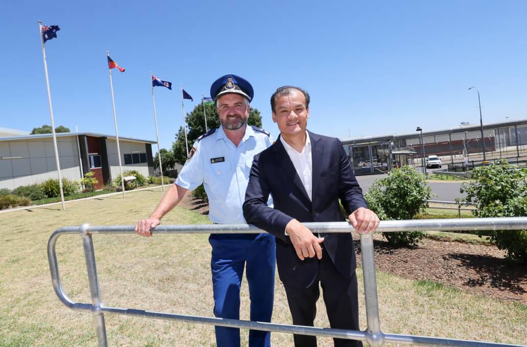 Corrective Services deputy commissioner Leon Taylor and Minister for Corrections Anoulack Chanthivong at the Junee Correctional Centre on Wednesday, January 31. Picture by Les Smith 