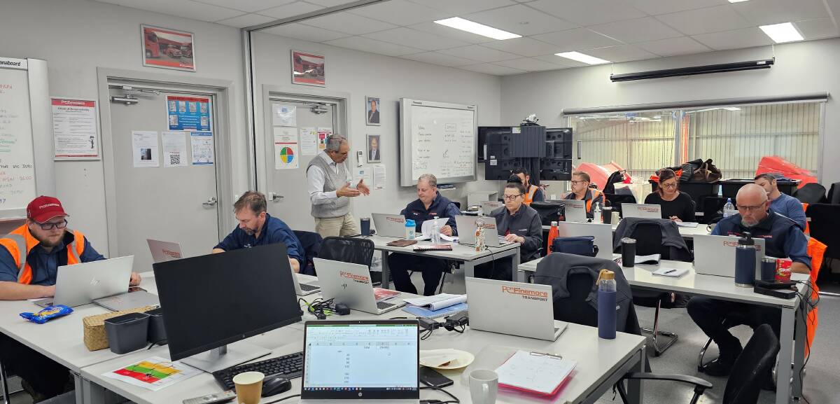 Ron Finemore Transport team attending the Excel short course training by Mark Mannering from Class Training. Picture supplied