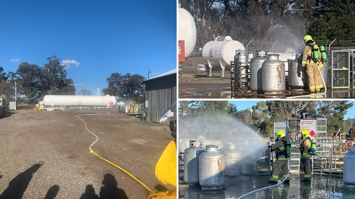 Crews on the scene of a gas leak in Cootamundra. Pictures: Fire Rescue NSW 