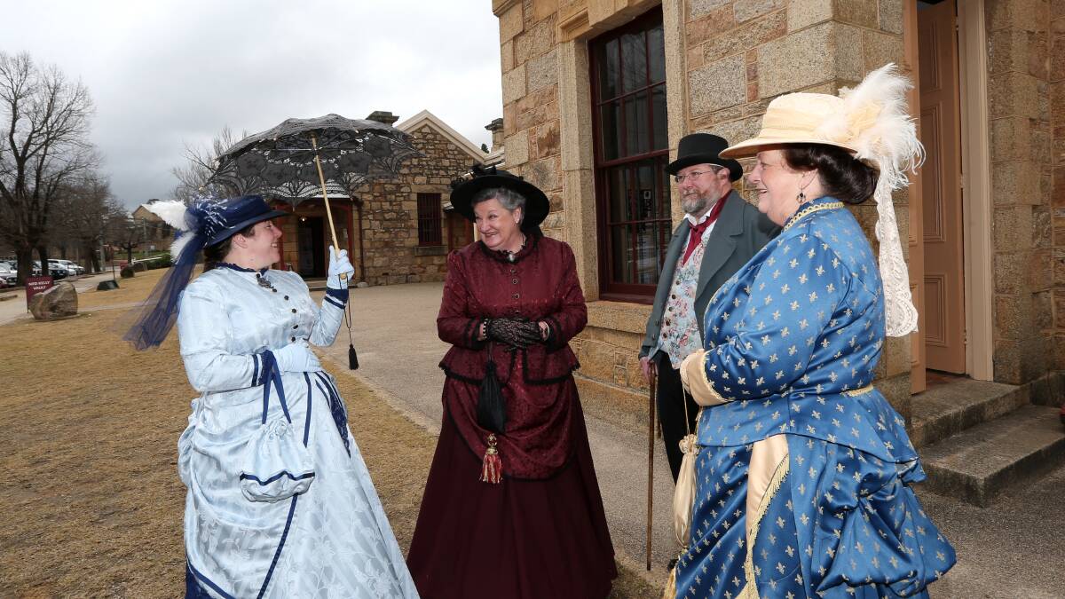  Kylie Hayman, Pauline Finlay, Jason Hayman and Margaret Thornhill enjoy putting on their period outfits for the Ned Kelly Weekend.
