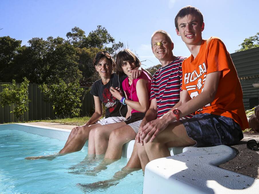 LOVE: Kiran, Victoria, Reza and Dirk Post, 15, moved from New Zealand to Albury so their children could attend Wewak. Picture: JAMES WILTSHIRE 
