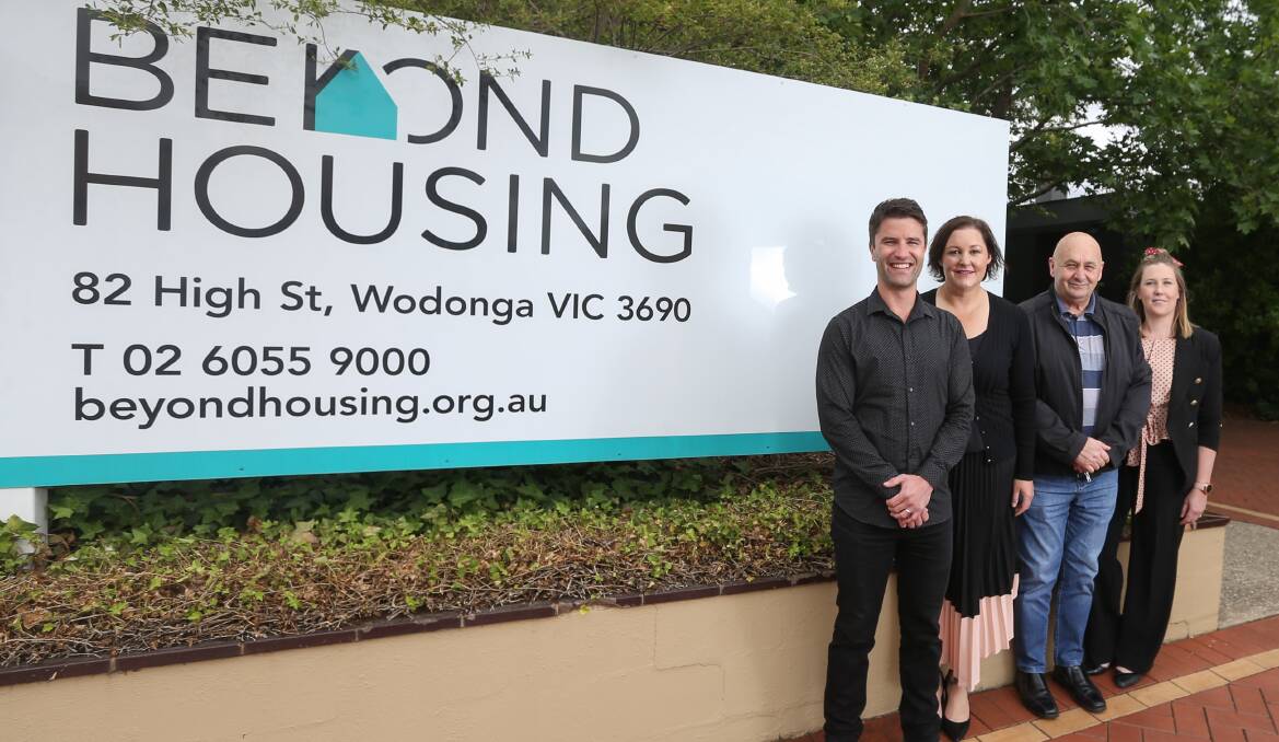 FUNDING: BeyondHousing staff Richard Clancy, Celia Adams, Bruce Gray and Chelsea McGrath are excited about developing affordable housing. 