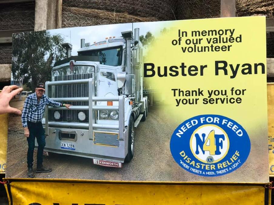 RIP MATE: This weekend's hay run has been named in honour of volunteer Buster Ryan, of Leeton, who died in a workplace accident last week.