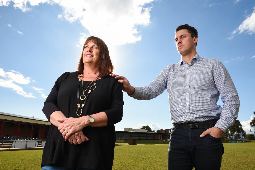 HELPING HAND: Louie Kowski, supported by her son Leon, will hold a fundraiser at the Wodonga Raiders Sports Club on August 19 to raise awareness of eating disorders. Picture: MARK JESSER