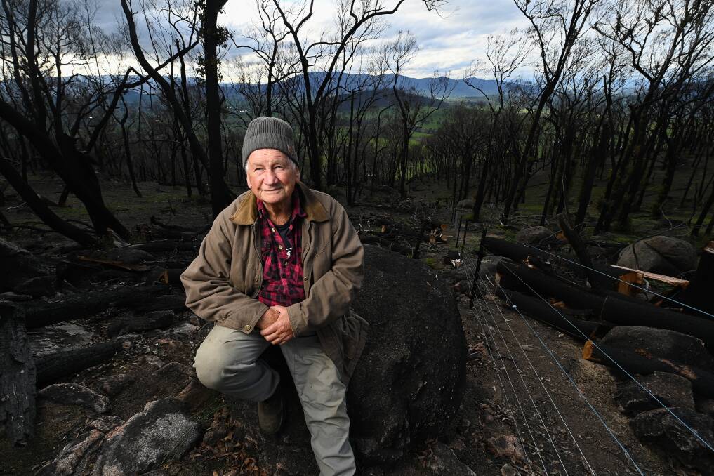 STEEP CLIMB BACK: Allan Evans, 76, says Fencing For Fires founder Jamie Wolf made the difference in re-fencing the trickiest terrain on his farm. Pictures: MARK JESSER