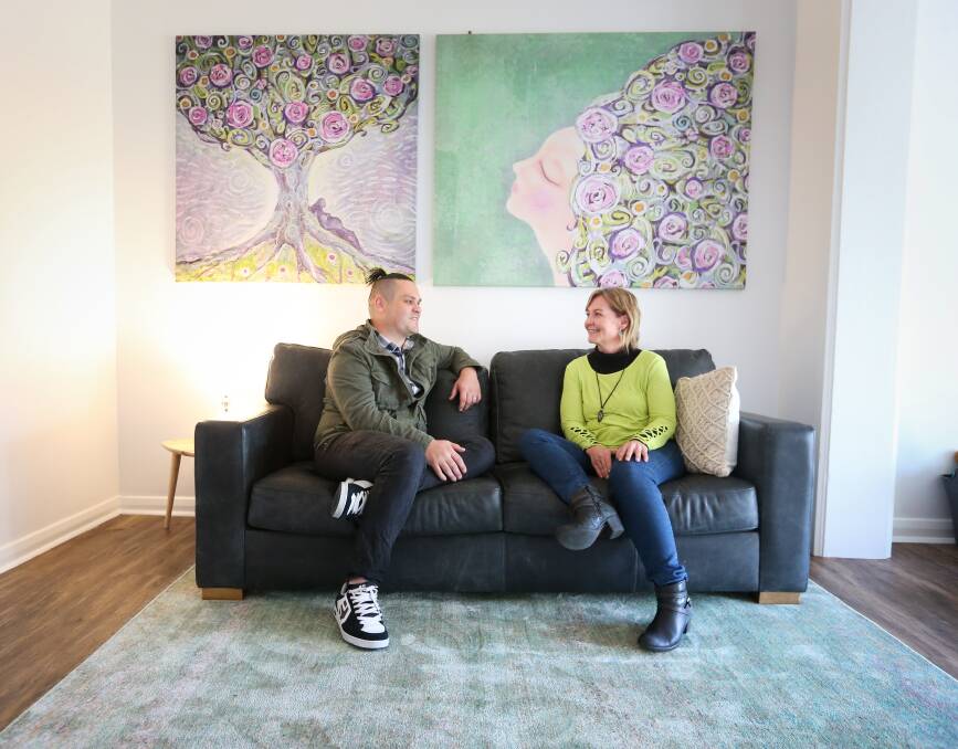 SAFE HAVEN: Yes Unlimited's Jon Park and Betty's Place program manager Danielle Thompson check out the newly renovated women's refuge space. Picture: KYLIE ESLER