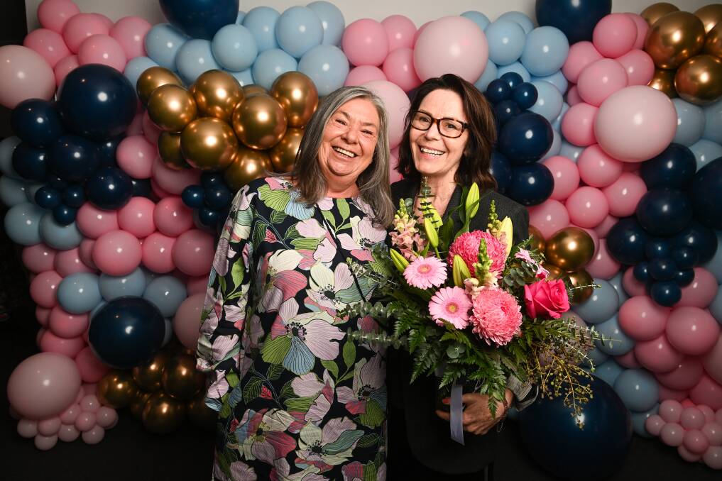 A delighted Di Glover (CEO at Yes Unlimited) and Rosy Seaton (owner of Traverse Alpine Group - The Boat Shed) at the annual fundraiser. Picture by Mark Jesser
