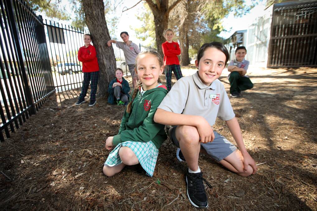 FARM FOCUSED: Lavington East Public School students Rose Knight, 10, and Zac Hart, 11, who helped raise money to support the Burrumbuttock Hay Runners. Picture: JAMES WILTSHIRE