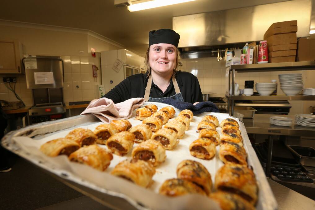 TASTE SENSATION: Melissa Heir with a fresh batch of sausage rolls that pair very well with house-made rhubarb relish.