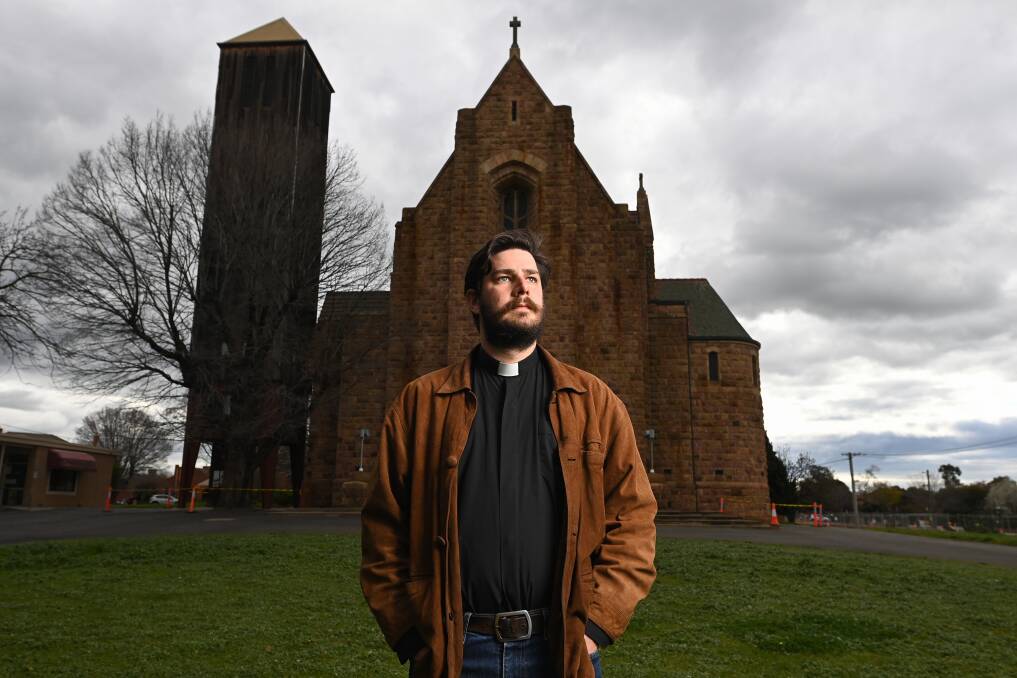 HEAVY CROSS TO BEAR: Father Mitch Porter has helped carry the pain of the Corryong community's grief at two young men lost to suicide in six months.