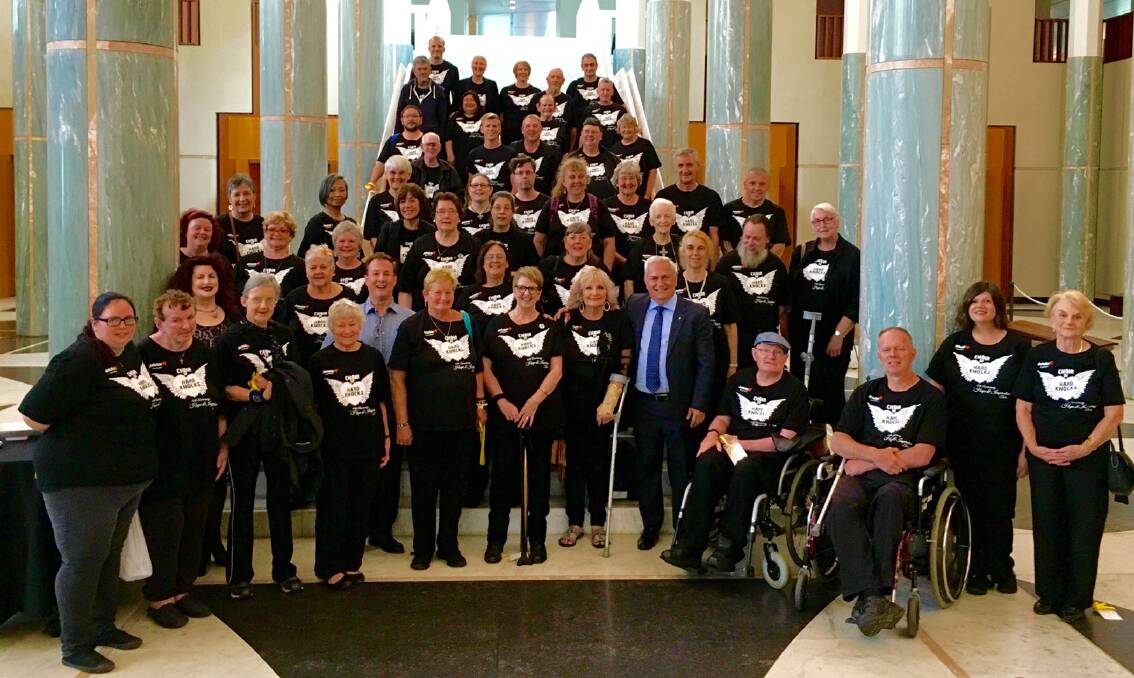 VOICES RAISED IN HARMONY: The famous and much-loved Choir of Hard Knocks will perform at Yarrawonga's Festival of 1000 Voices at the weekend. Picture: SUPPLIED