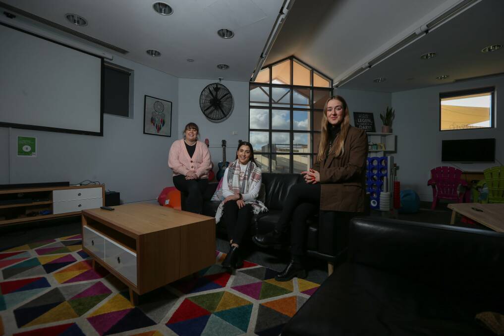 CHANGING LIVES: The Albury Project's case workers Elizabeth Cattell, Kelsea Pygram and Maggie Pain at The Hive in Lavington. Picture: TARA TREWHELLA