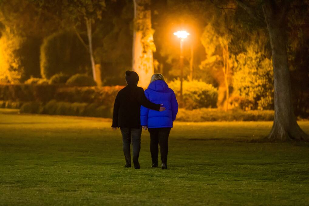 UNITED IN GRIEF: Albury-Wodonga Winter Solstice for Survivors of Suicide co-founder Annette Baker with 2019 guest speaker Rosie Batty. Picture: NAT ORD