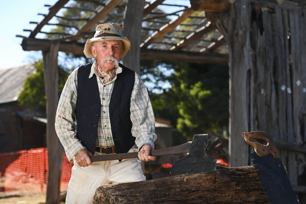 STEP BACK IN TIME: MacIan 'Sapper' Sutherland ahead of Jindera Pioneer Museum and Historical Society's lost trades fair recently. Picture: MARK JESSER