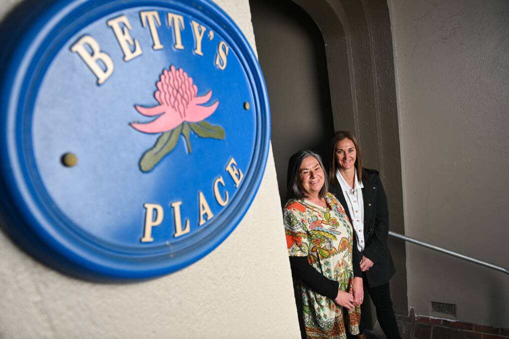 Yes Unlimited CEO Di Glover and Betty's Place's Kira Pace pictured in 2022 ahead of the announcement of a new core and cluster crisis accommodation development for women and children fleeing family violence. Picture by Mark Jesser