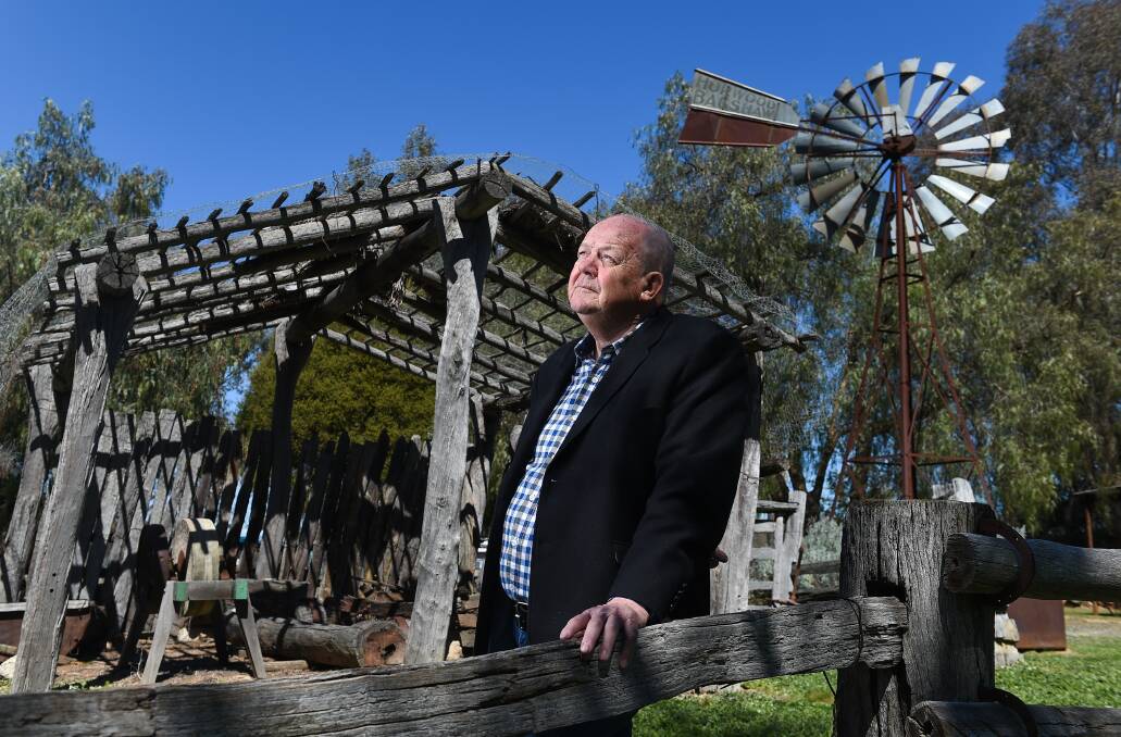 PROUD PIONEERS: Peter Knight, one of the organisers of Jindera's 150th celebrations, reflects on the town's rich history in the picturesque grounds of the museum. Picture: MARK JESSER